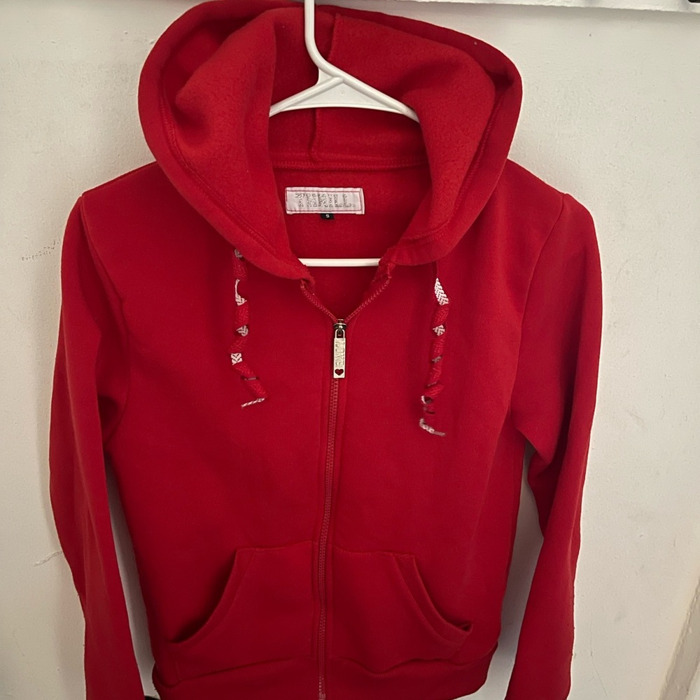 THRILL Red Full Zip Hoodie Jacket